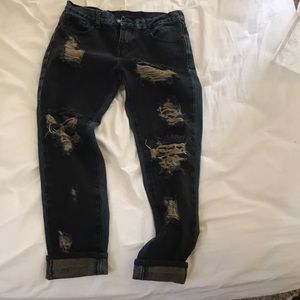One teaspoon ripped jeans. Black and blue